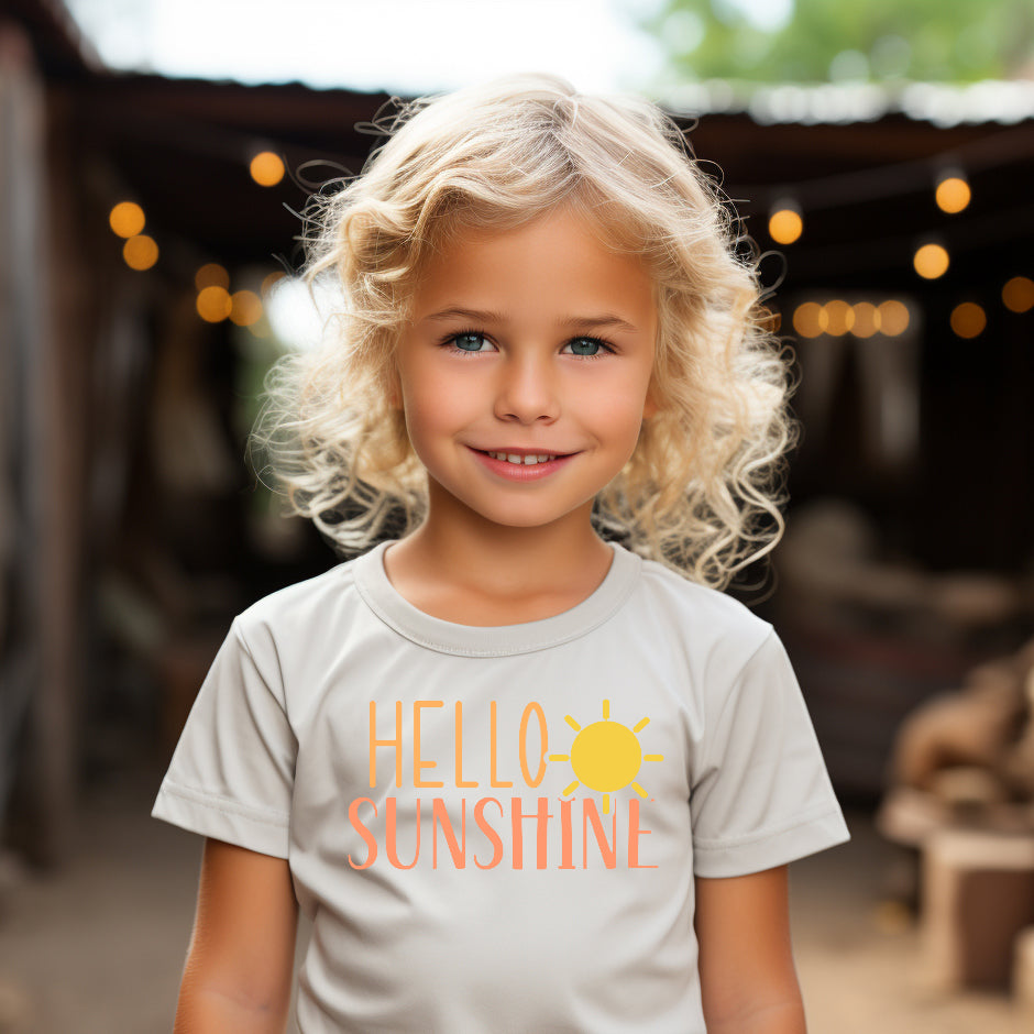 Hello Sunshine (Toddler) *full color matte clear film*- 7" wide Plastisol Screen Print Transfer