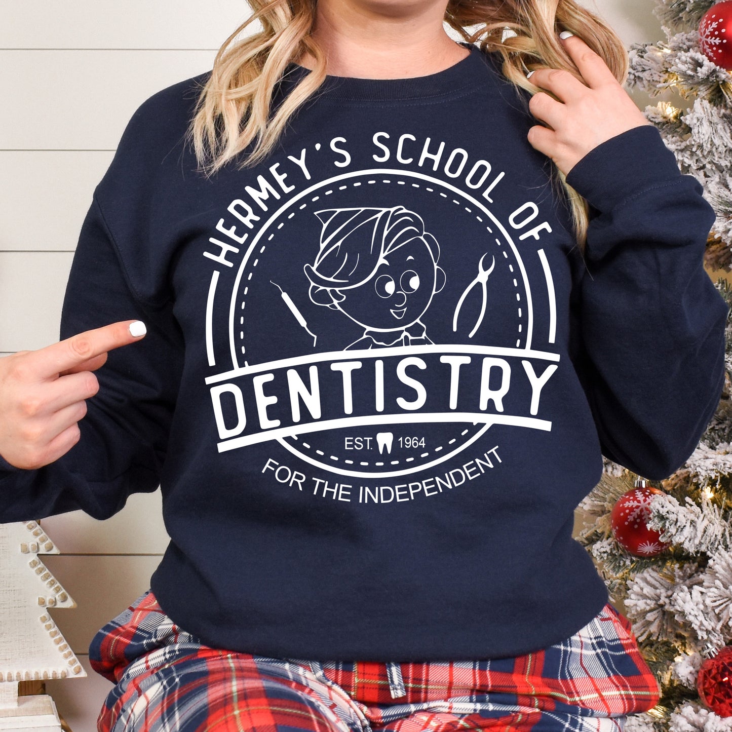 Hermey's School of Dentistry- Single Color (white)- 11.5" wide Plastisol Screen Print Transfer