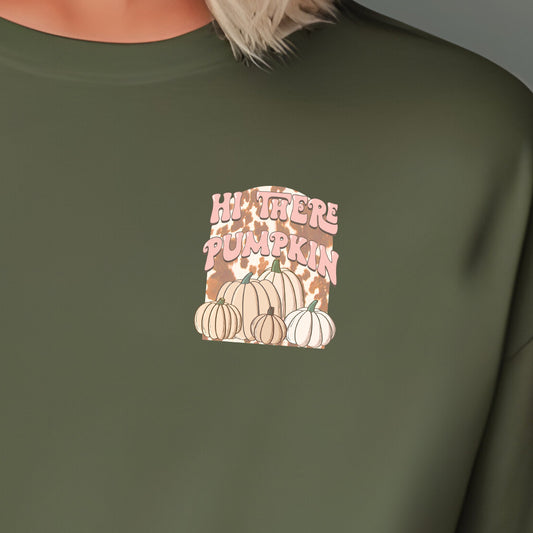 Hi There Pumpkin (pocket)- 3" wide DTF Transfer