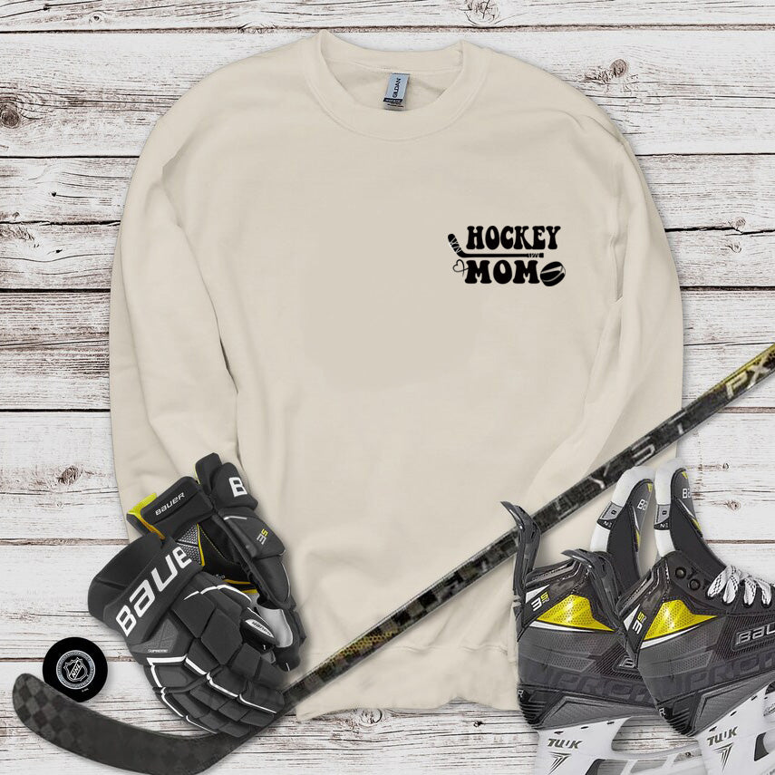 Hockey Mom (Pocket/Koozie) - Single Color (black)- 3" wide Plastisol Screen Print Transfer