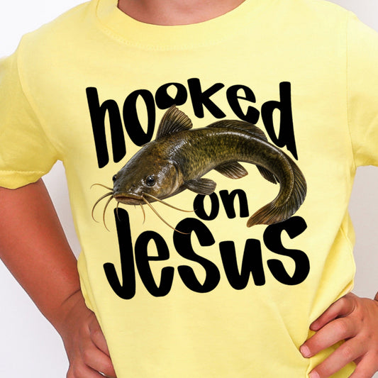 Hooked on Jesus Fish-Full Color DTF Transfer