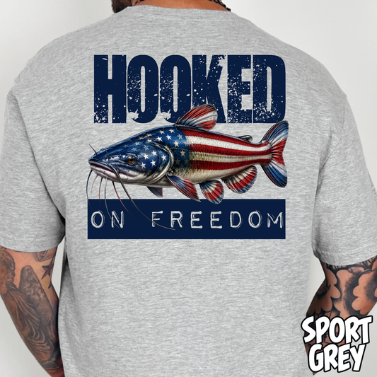 Hooked on Freedom Catfish- Full Color DTF Transfer