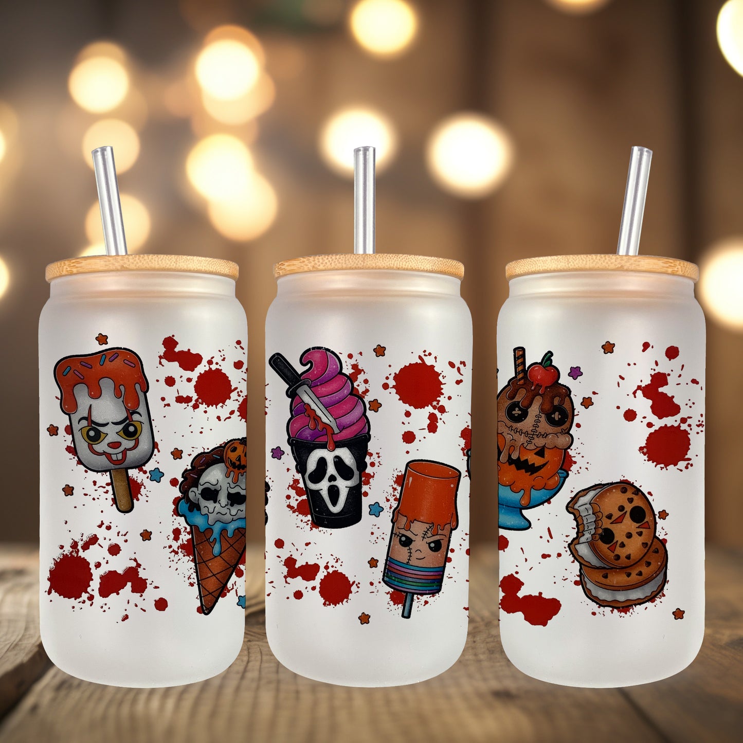 Horror Ice Cream UV DTF- 16oz Cup Wrap