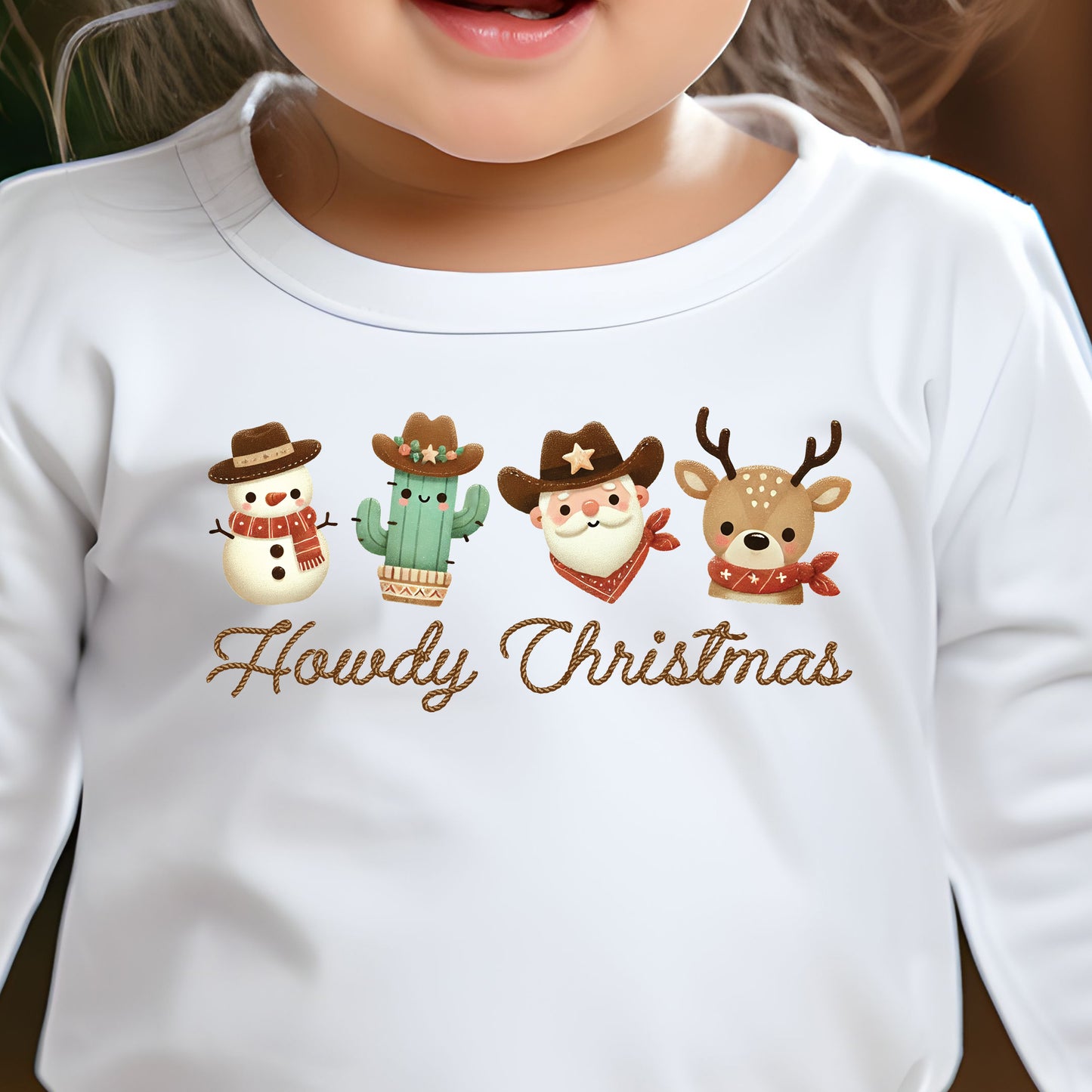 Howdy Christmas Friends (toddler)- 7.25" wide DTF Transfer