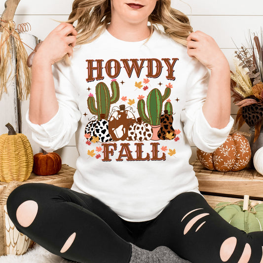 Howdy Fall *full color matte clear film*- 11.5" wide Plastisol Screen Print Transfer