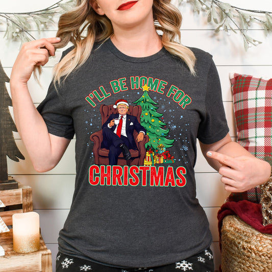 Trump I'll Be Home for Christmas- 11" wide DTF Transfer