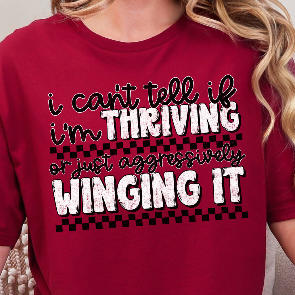 I Can't Tell If I'm Thriving or Aggressively Winging It-Full Color DTF Transfer