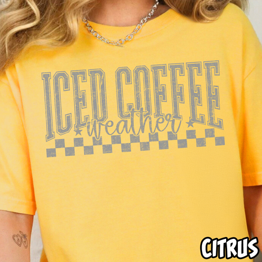 Iced Coffee Weather- Single Color DTF Transfer