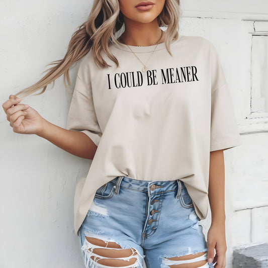 I Could Be Meaner- Single Color (black)- 11.5" wide Plastisol Screen Print Transfer