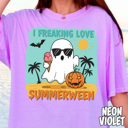 I Freaking Love Summerween Ghost- Full Color DTF Transfer