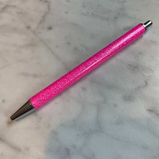 Hot Pink Glitter Ballpoint Pen