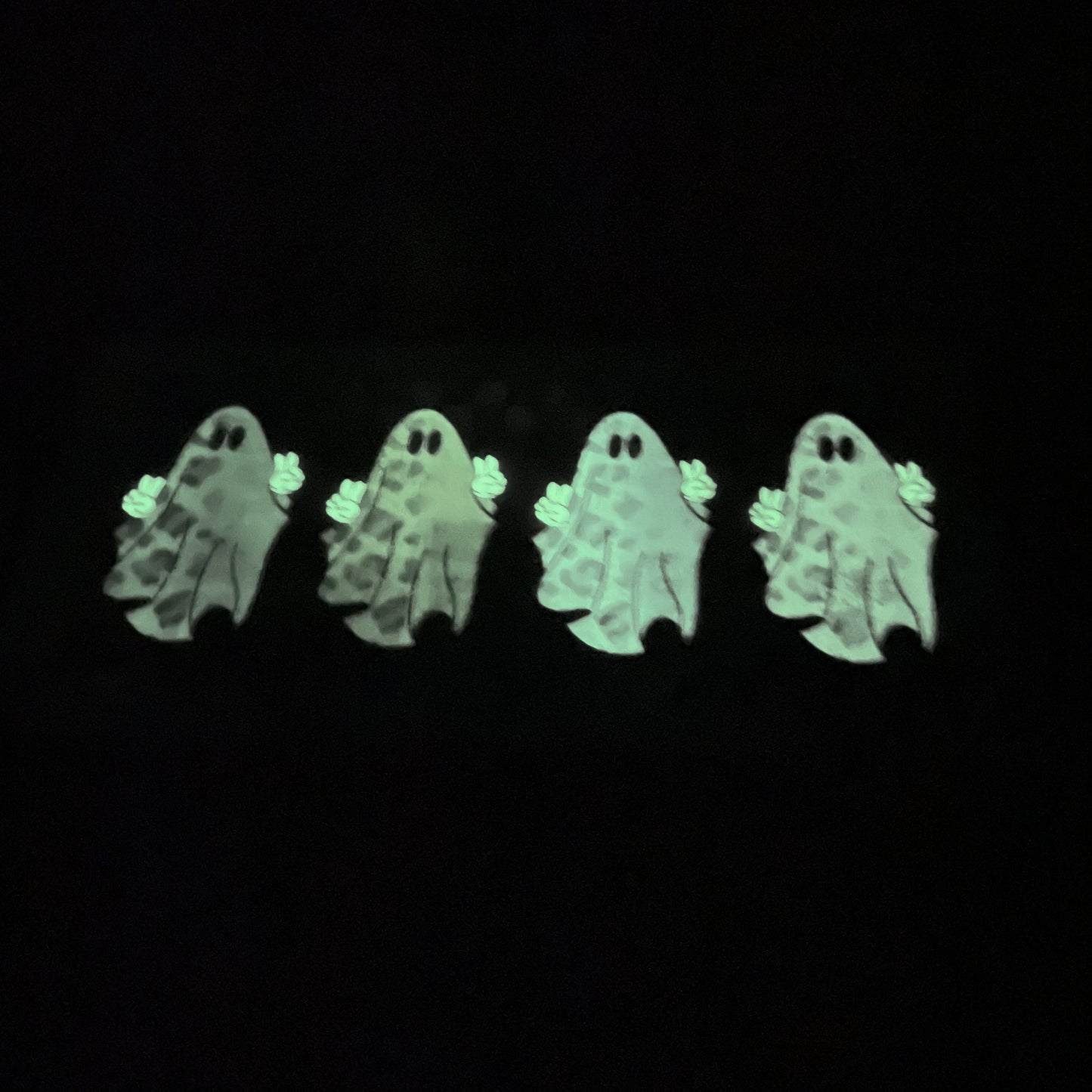 Retro Ghosts- Glow in the Dark *full color matte clear film*- 11.5" wide Plastisol Screen Print Transfer