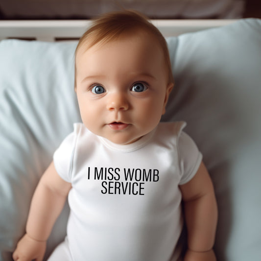 I Miss Womb Service (Infant)- Single Color (black)- 4.5" wide Plastisol Screen Print Transfer