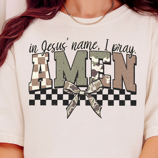 In Jesus Name I Pray, Amen-Full Color DTF Transfer