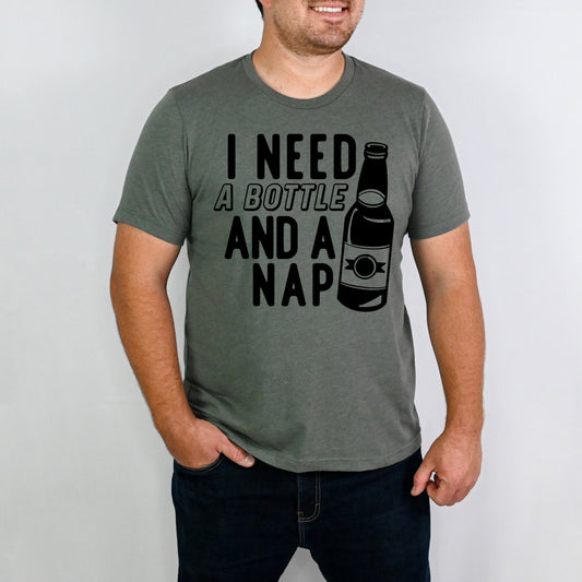 I Need a Bottle and a Nap- Single Color (black)- 11" wide Plastisol Screen Print Transfer