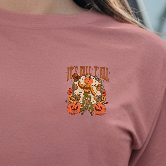 It's Fall Y'all Cowgirl (pocket)- 2.75" wide x 3" tall DTF Transfer