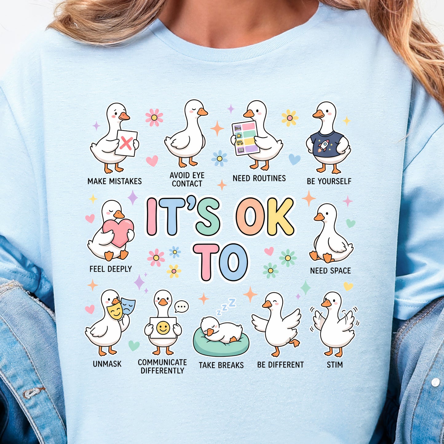It's OK to...Autism Goose- Full Color DTF Transfer