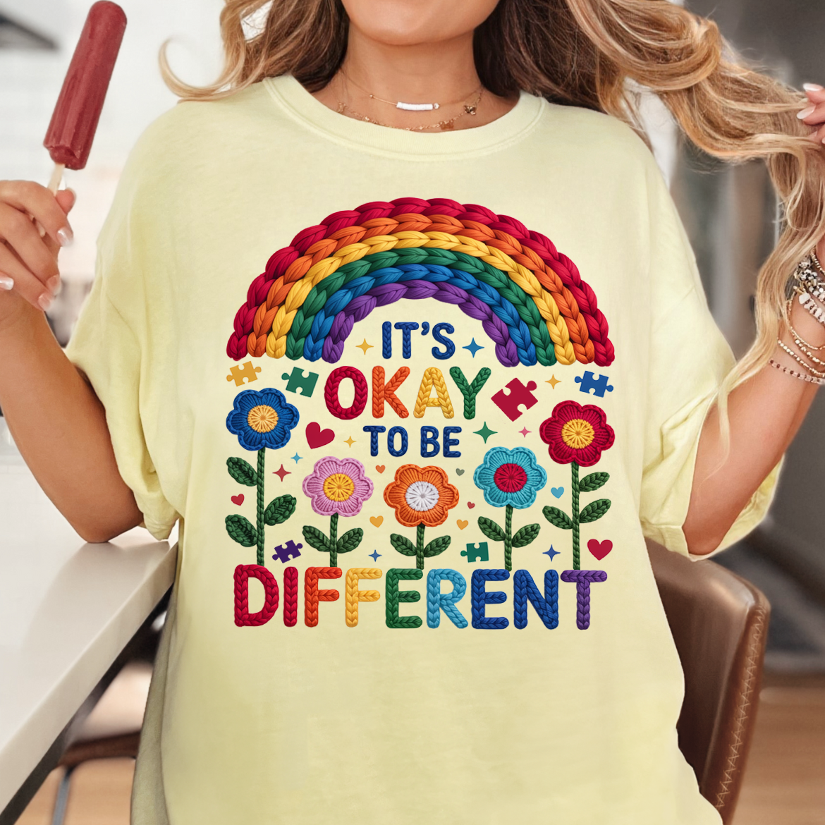 Autism Awareness It's Okay to Be Different- Full Color DTF Transfer