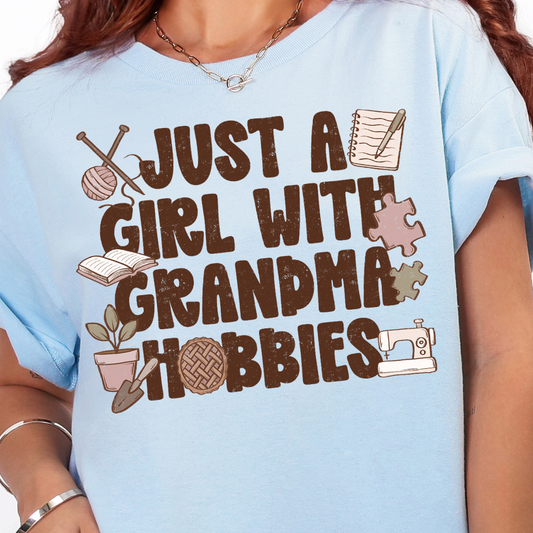 Just a Girl With Grandma Hobbies-DTF Transfer
