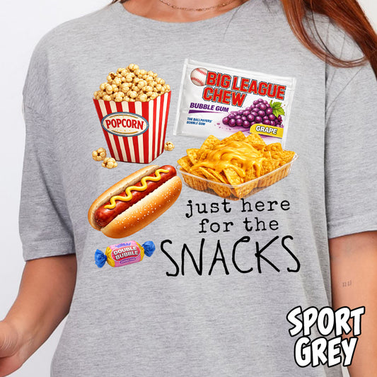 Just Here for the Snacks-Full Color DTF Transfer