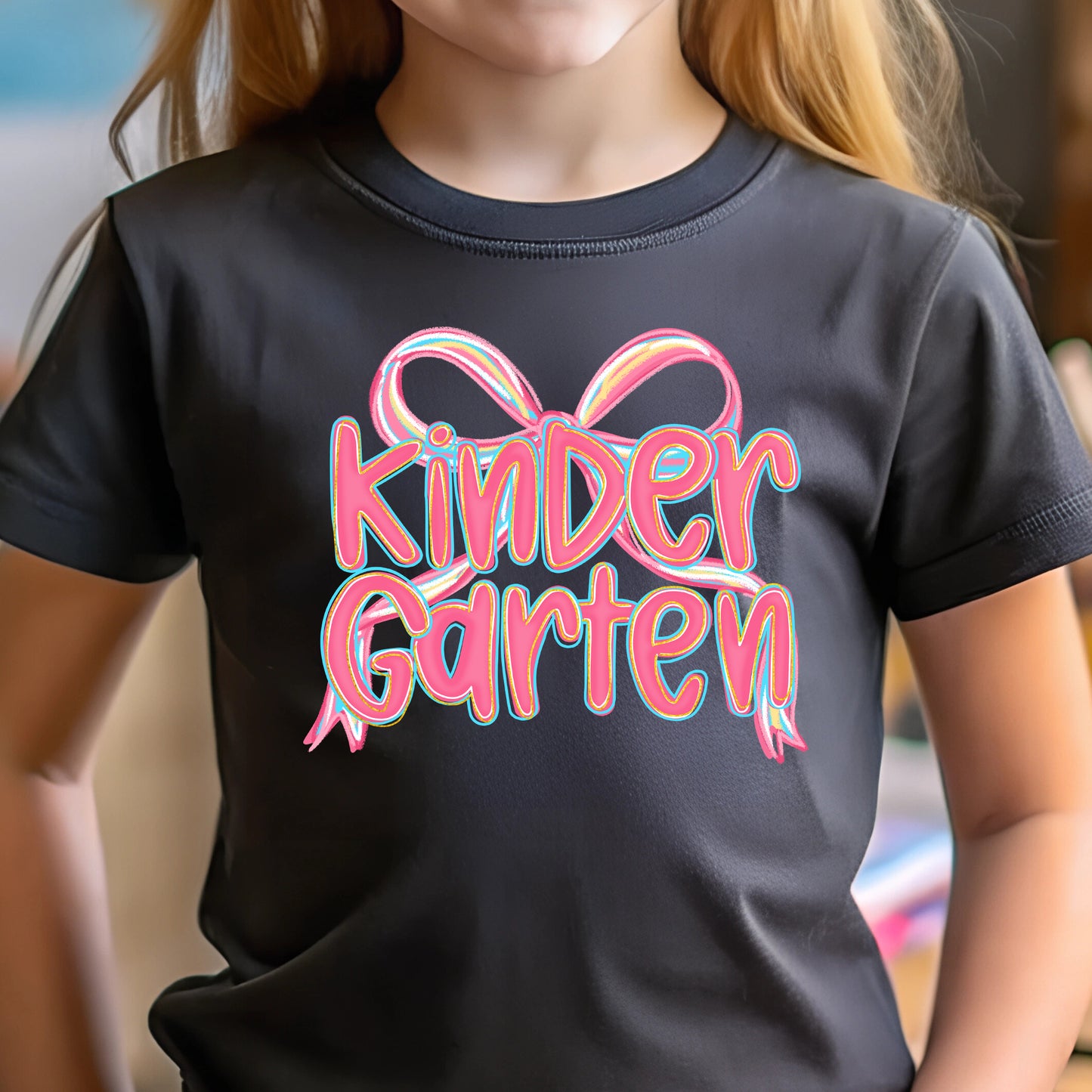 **PREORDER**  Kindergarten Bow (youth)- 9" wide DTF Transfer