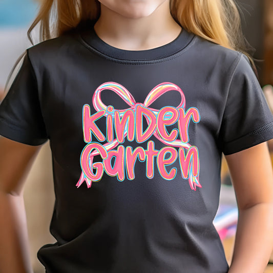**PREORDER**  Kindergarten Bow (youth)- 9" wide DTF Transfer