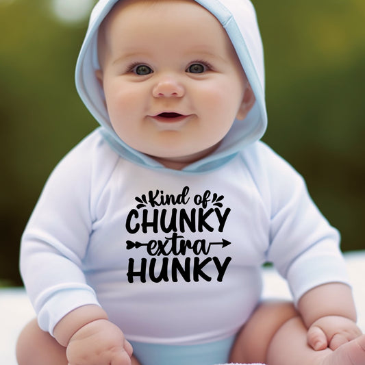 Kind of Chunky, Extra Hunky (Infant)- Single Color (black)- 4.5" wide Plastisol Screen Print Transfer