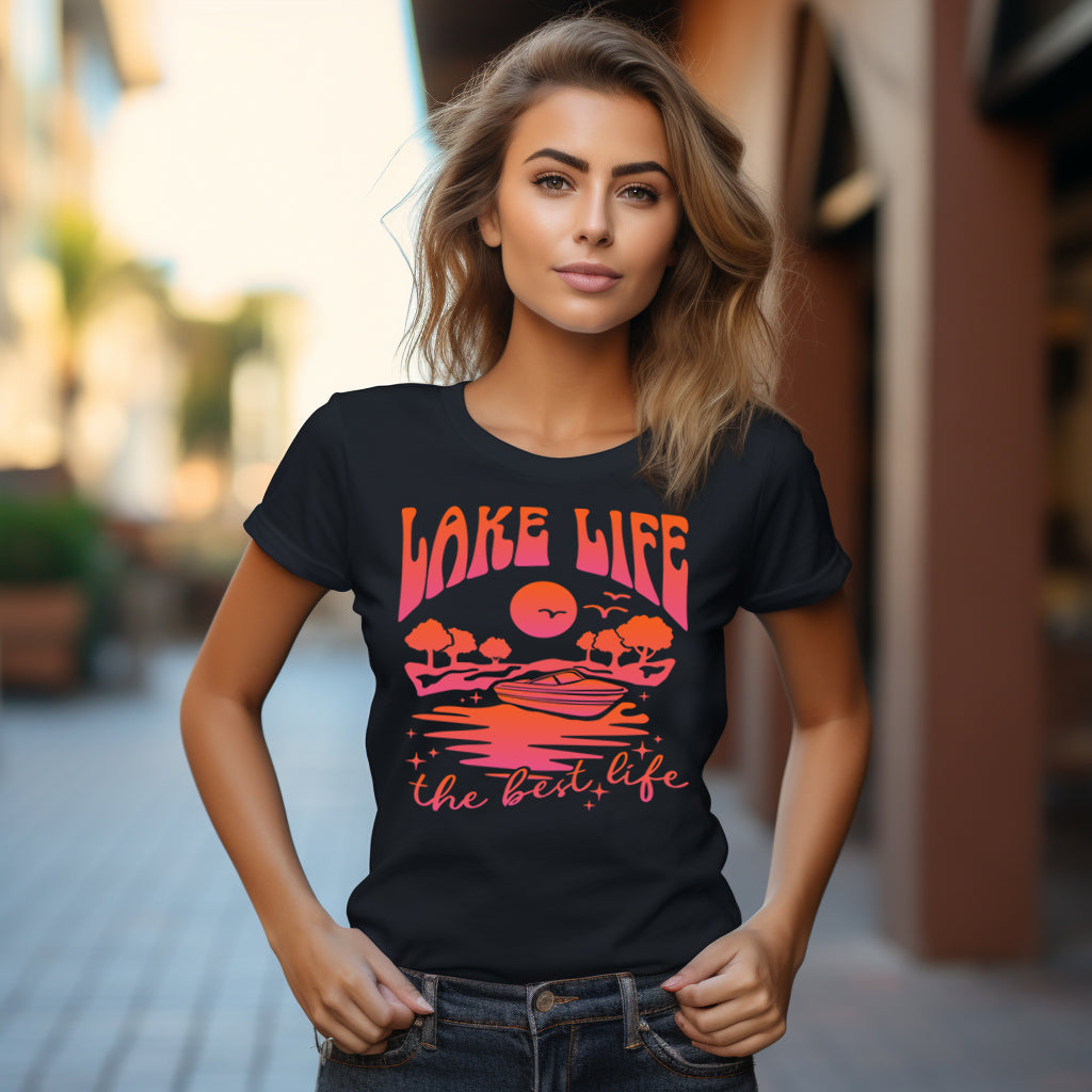 Lake Life- the Best Life *full color matte clear film*- 11.5" wide Plastisol Screen Print Transfer