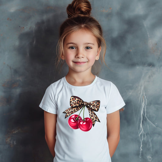 Leopard Cherries (toddler)- 7" wide DTF Transfer