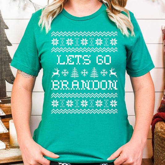 Let's Go Brandon Sweater - Single Color (white)- 11" wide Plastisol Screen Print Transfer