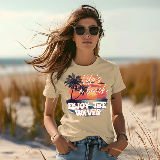 Life’s a Beach, Enjoy the Waves- 11" wide DTF Transfer