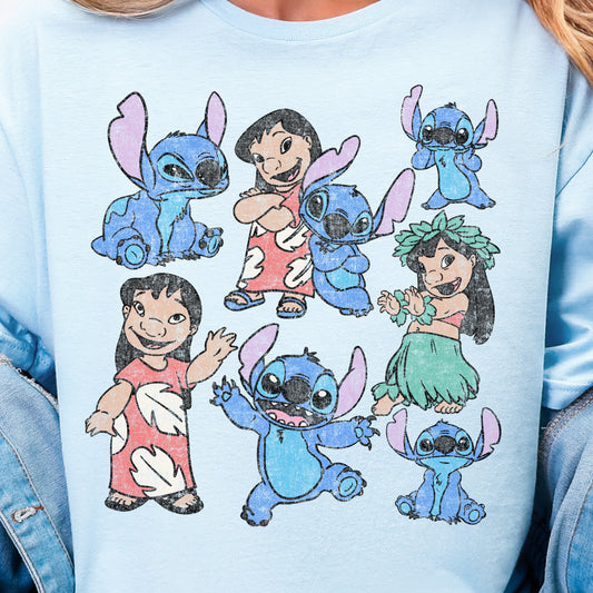 Blue Hawaiian Alien-Full Color DTF Transfer