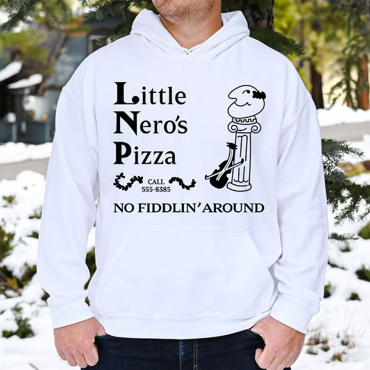 Little Nero's Pizza- Single Color (black)- 11.5" wide Plastisol Screen Print Transfer