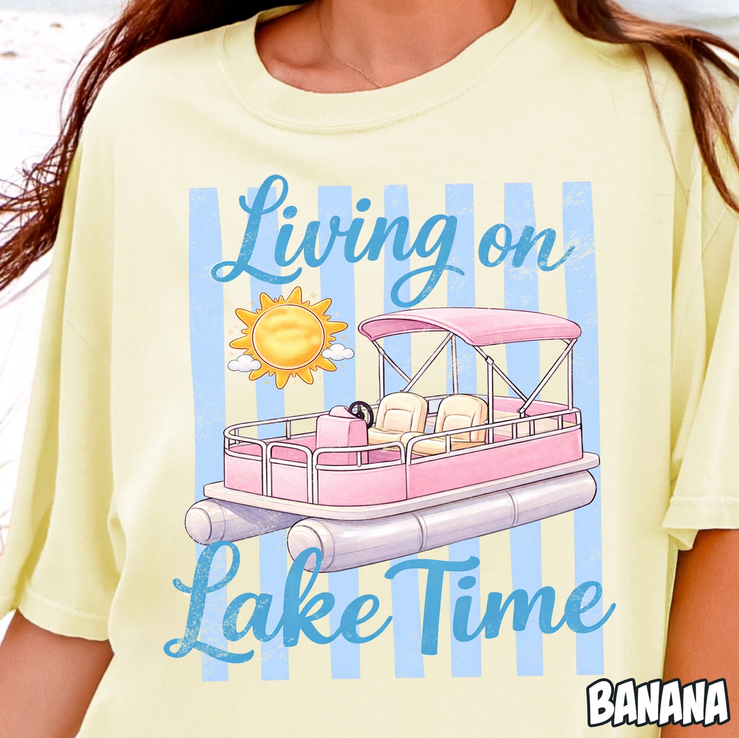 Living on Lake Time- Full Color DTF Transfer