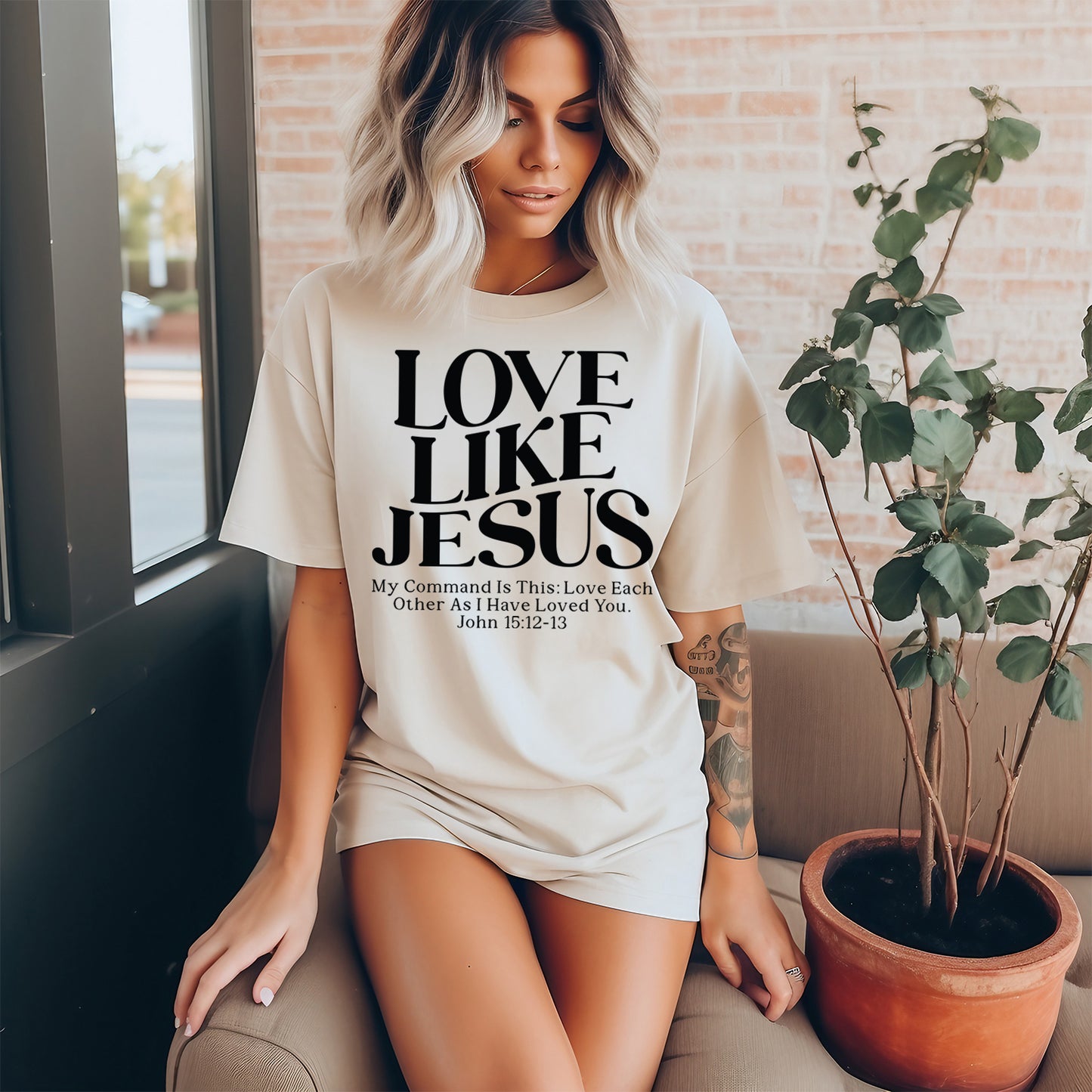 Love Like Jesus- Single Color (black)- 11.5" wide Plastisol Screen Print Transfer