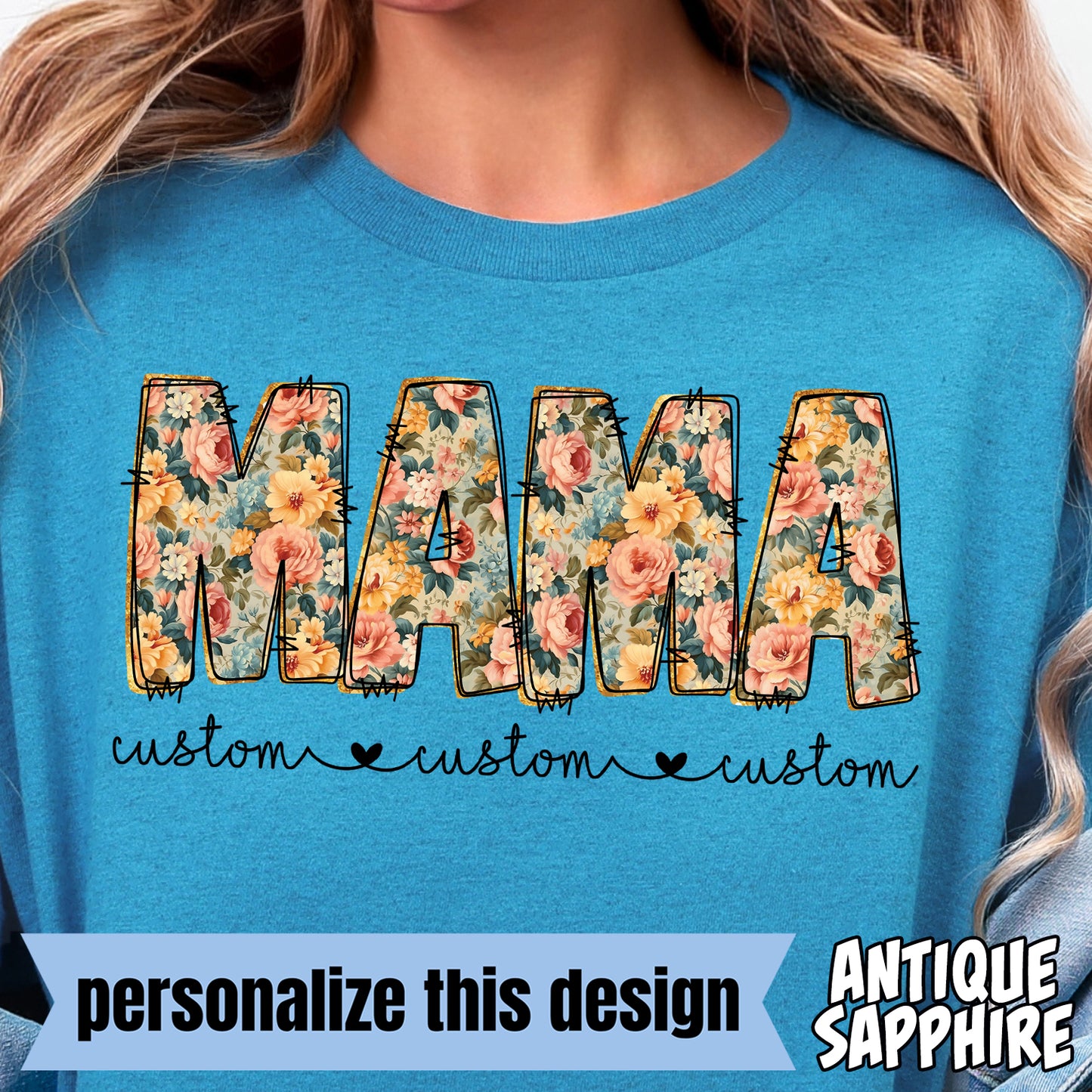 **PERSONALIZED** Floral Mama- Full Color DTF Transfer
