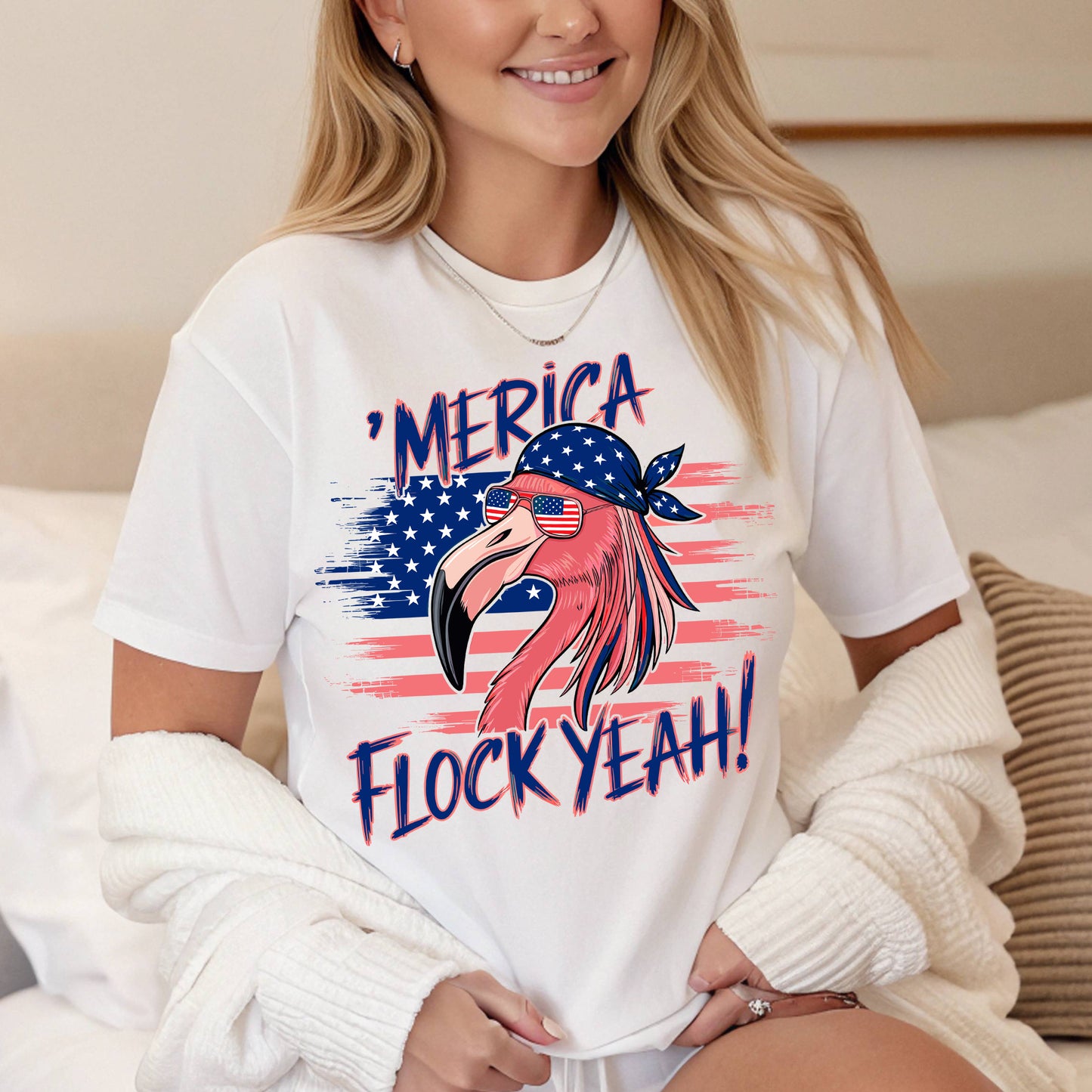 ‘Merica Flock Yeah!- 11" wide DTF Transfer