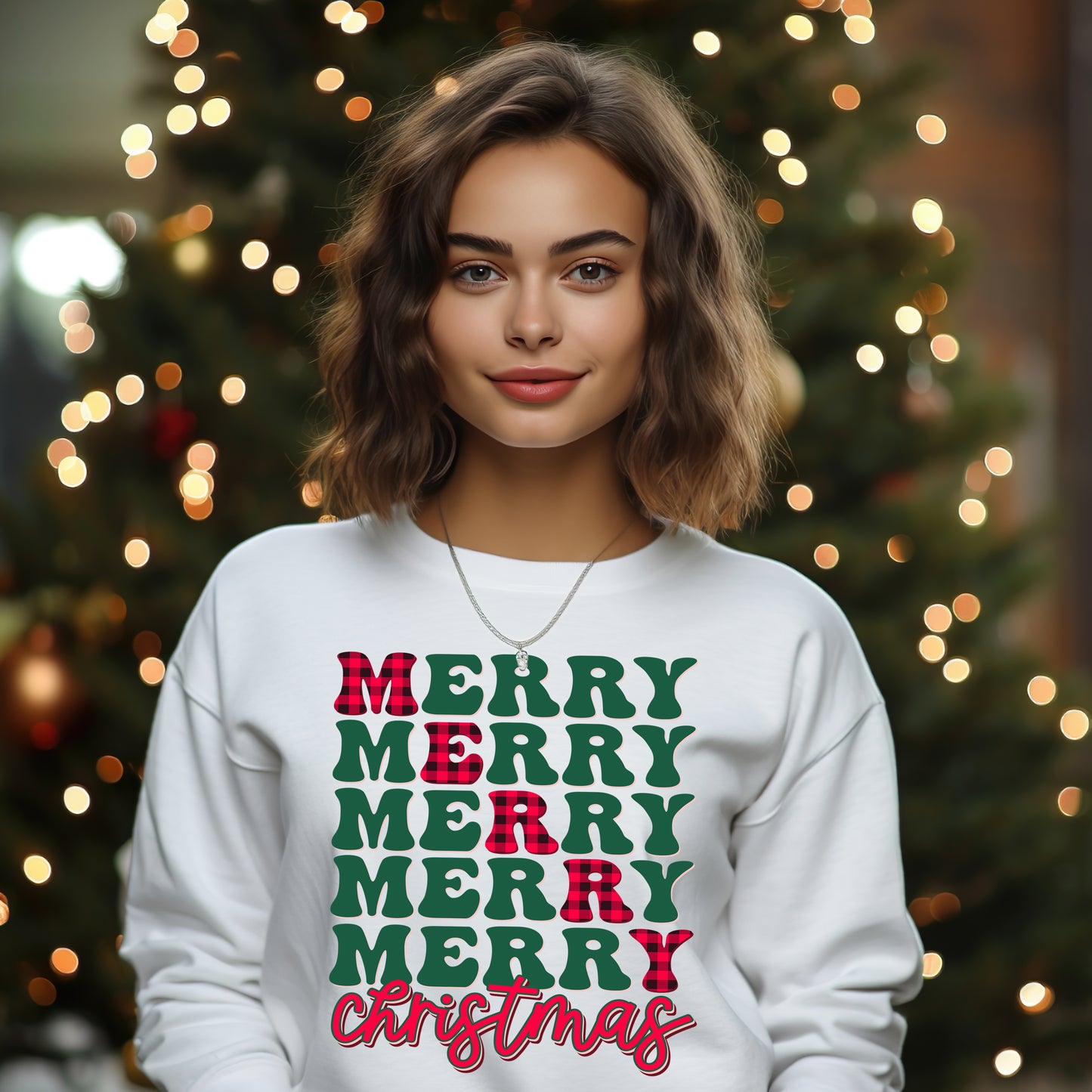 Merry Merry Merry Christmas *full color matte clear film*- 11.5" wide Plastisol Screen Print Transfer