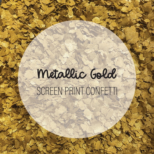 Metallic Gold Screen Print Confetti