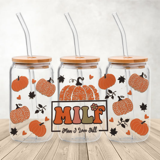 MILF Man I Love Fall UV DTF- 16oz Cup Wrap