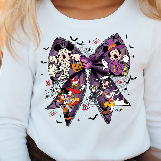 Halloween Mouse Bow (toddler)- 7.25" wide DTF Transfer