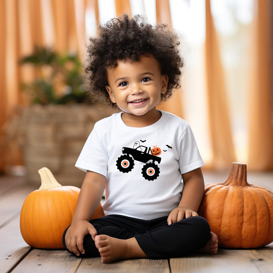 Monster Truck Halloween (Toddler) *full color matte clear film*- 7" wide Plastisol Screen Print Transfer