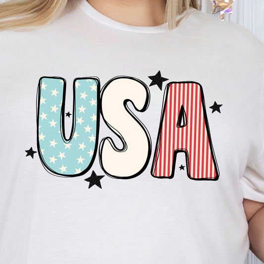 Stars and Stripes USA-Full Color DTF Transfer