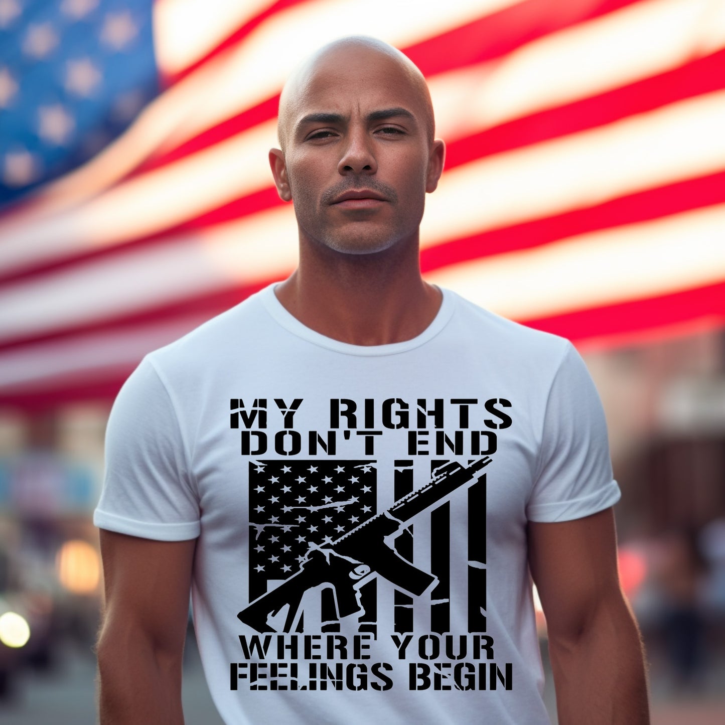 My Rights Don't End Where Your Feelings Begin- Single Color (black)- 11.5" wide Plastisol Screen Print Transfer