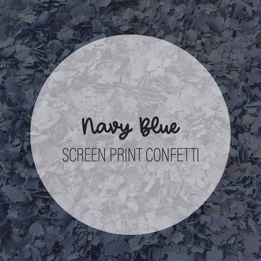 Navy Blue Screen Print Confetti