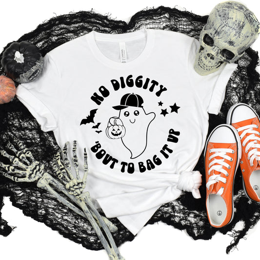 No Diggity ‘bout to Bag it Up- Single Color (black)- 11" wide Plastisol Screen Print Transfer