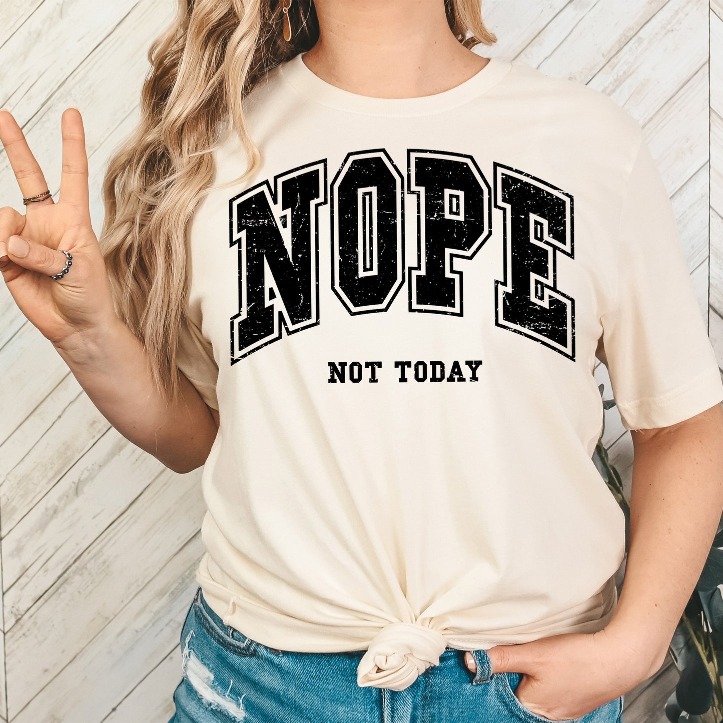 Nope, Not Today- Single Color (black)- 11.5" wide Plastisol Screen Print Transfer