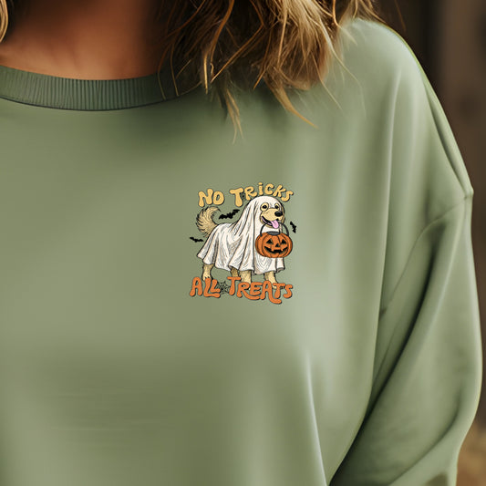 No Tricks, All Treats (pocket)- 3.2" wide DTF Transfer