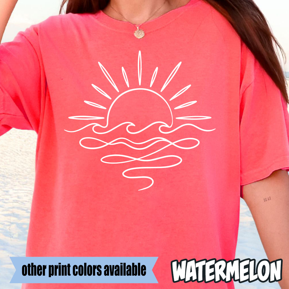 Boho Ocean Sunset- Single Color DTF Transfer