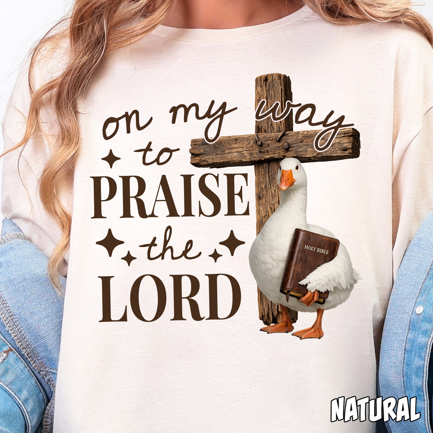 On My Way to Praise the Lord Goose-Full Color DTF Transfer